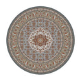 Load image into Gallery viewer, 8x8 round version of The Weaver’s Medallion rug with central medallion and floral motifs in soft artisan-inspired colors

