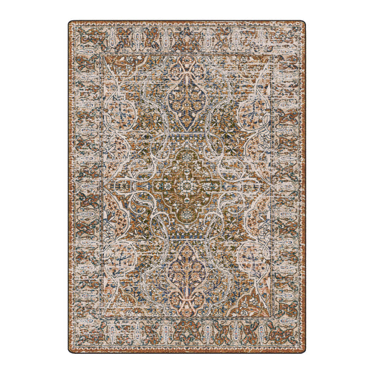 8x11 Wildroot Rug with an expanded root-and-vine pattern in a forest-inspired palette of ash, bark, and blue
