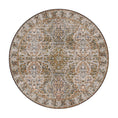 Load image into Gallery viewer, 8x8 round version of The Wildroot Rug featuring concentric rootwork patterning in natural moss and ivory tones

